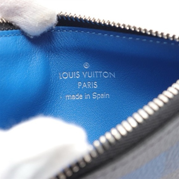 LOUIS VUITTON Playphone 8+ Coin Purse Wallet N60106 Damier Graphite Black Blue - Picture 9 of 10